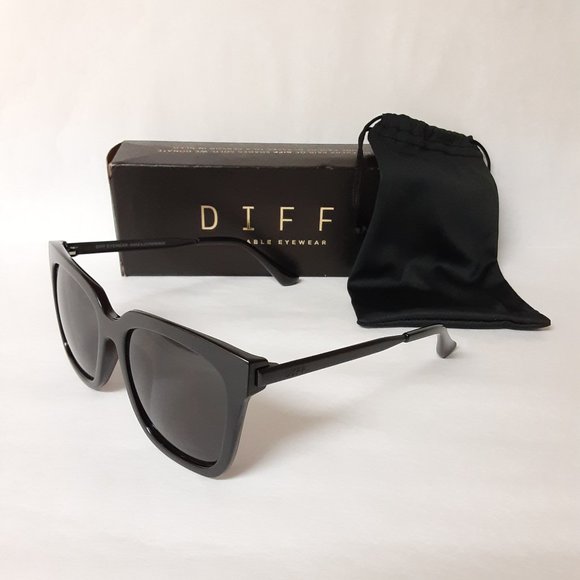 Diff Eyewear Accessories - DIFF EYEWEAR BELLA BLACK FRAME W/ GRAY LENS SUNGLASSES BK-GR187 BRAND NEW IN BOX